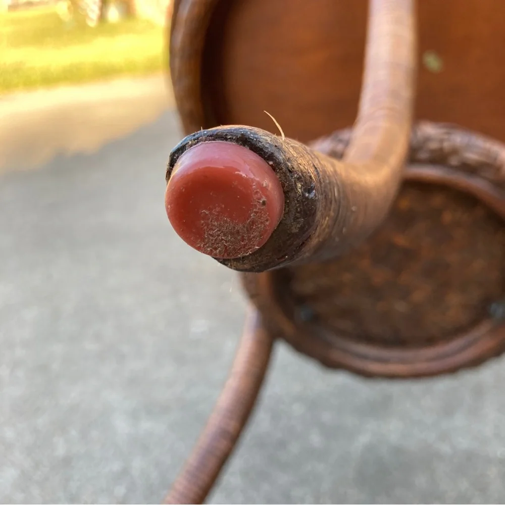 Rattan Pedestal Side Table - Picture 10 of 11